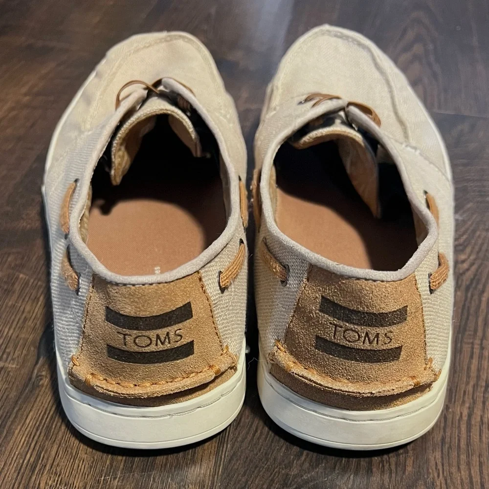 TOMS Men’s “Culver” Slip On Coated Linen + Suede Boat Shoes